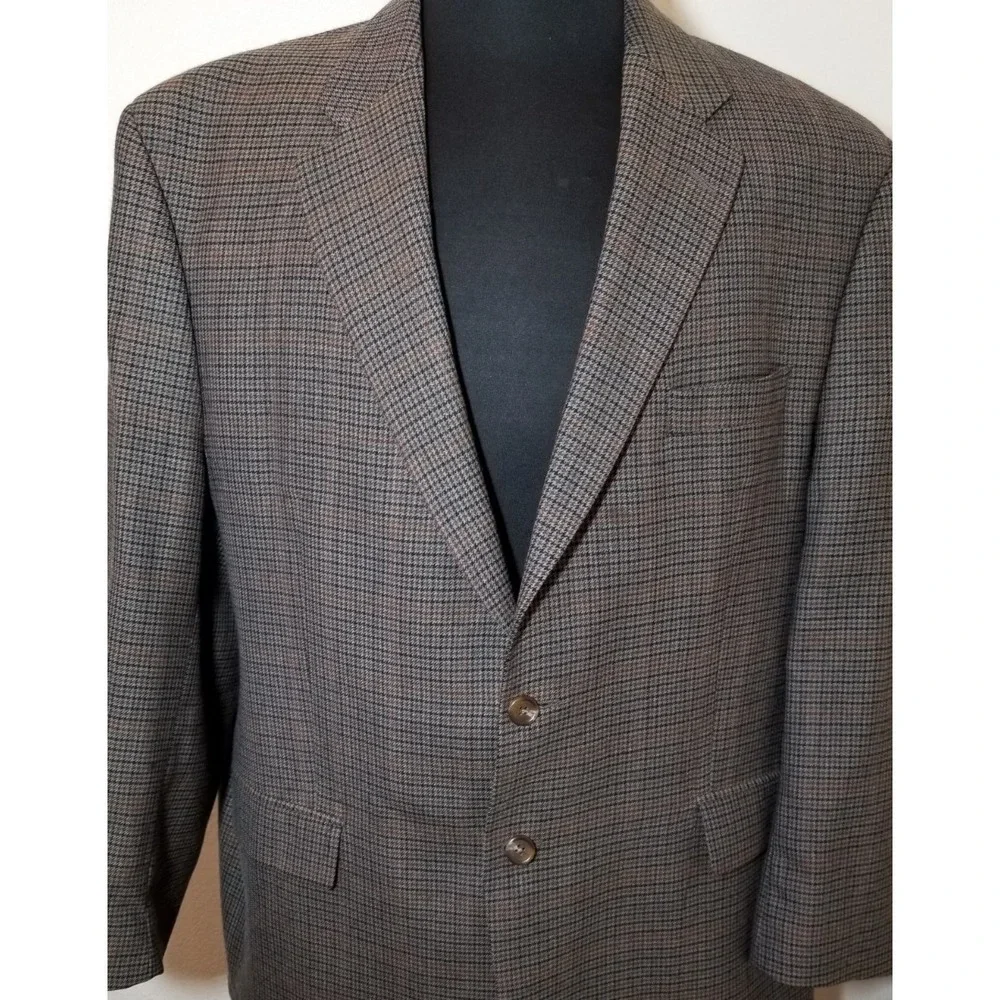 Lauren Ralph Lauren 48R Houndstooth Blazer Tweed Sport Coat Wool Old Money Retro